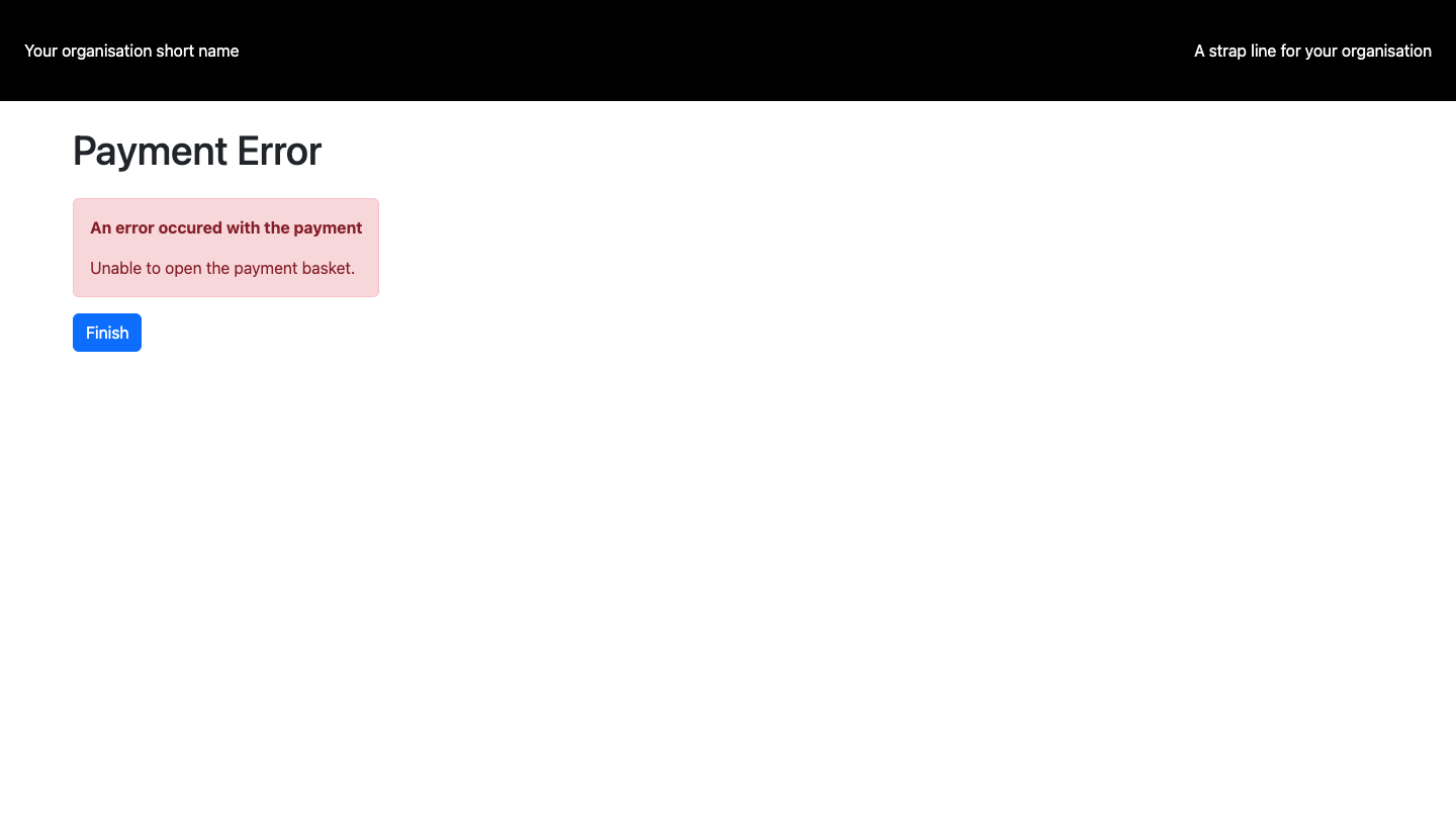 Citizen-facing payment portal showing the payment form